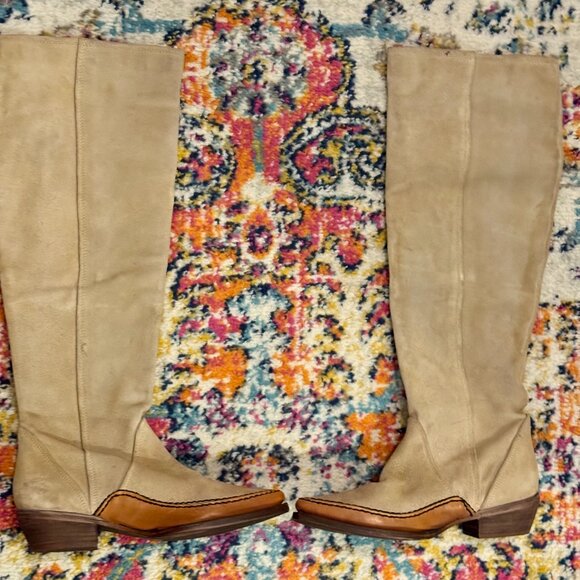 Free People Sterling Western Tall Boots | Tan Suede | Size 37 / US 7 - Picture 9 of 16